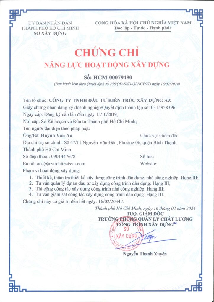 Certificate of Construction Operation Capability